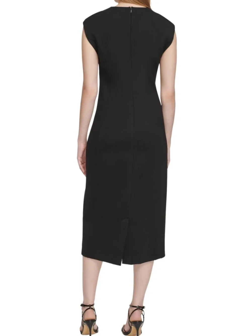 NWT Calvin Klein Faux Leather Sheath Dress size 8 - Picture 2 of 6
